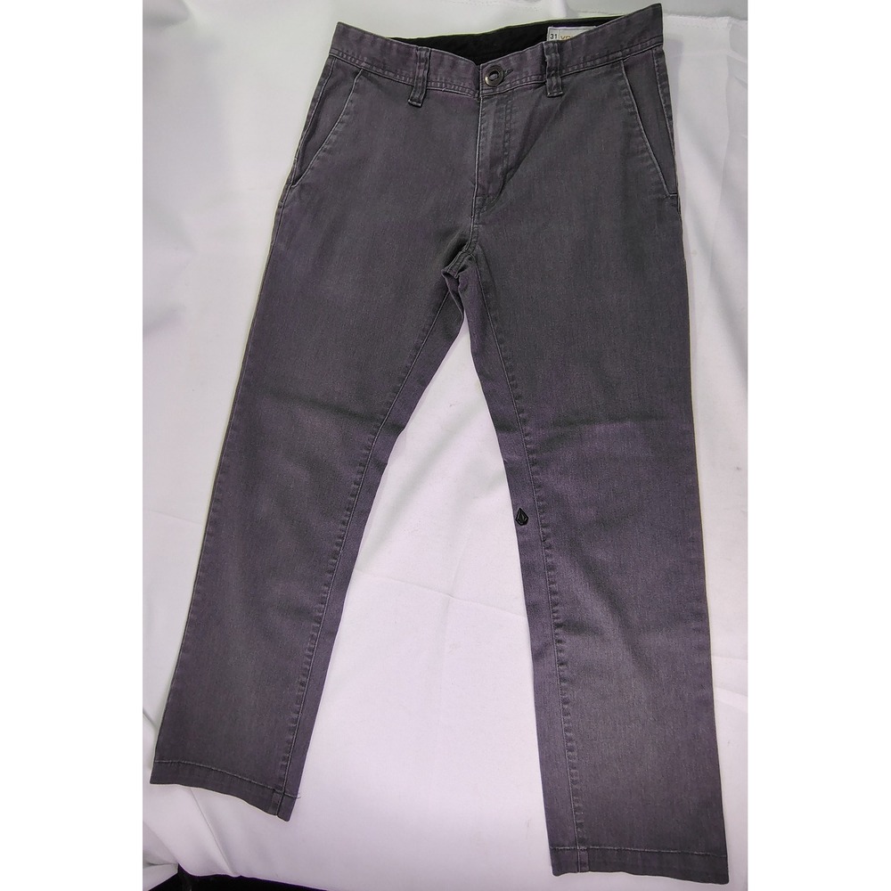 Volcom Mens Frickin Modern Fit Chino Pants Charcoal Grey Sz 31 Skater Streetwear